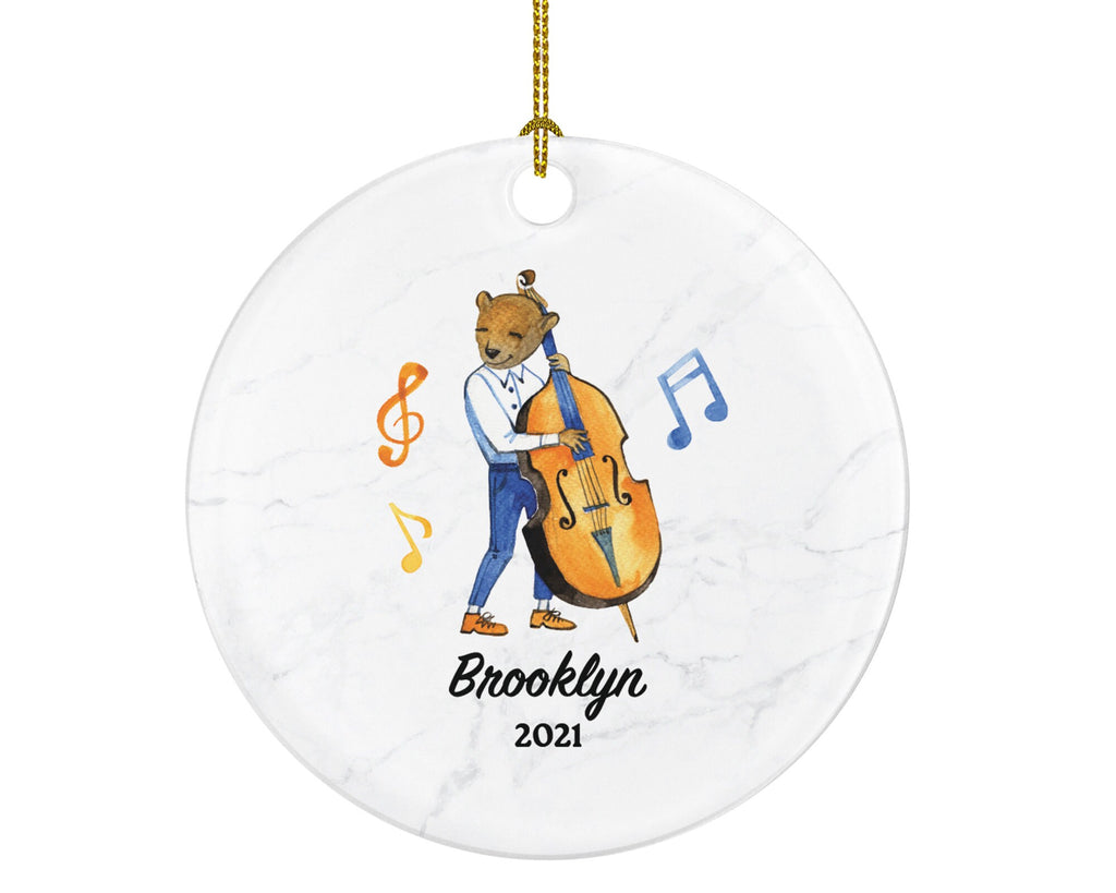 Contrabass Christmas Ornament Personalized - Contrabassist Contrabass Player Playing Musical Instrument Gift