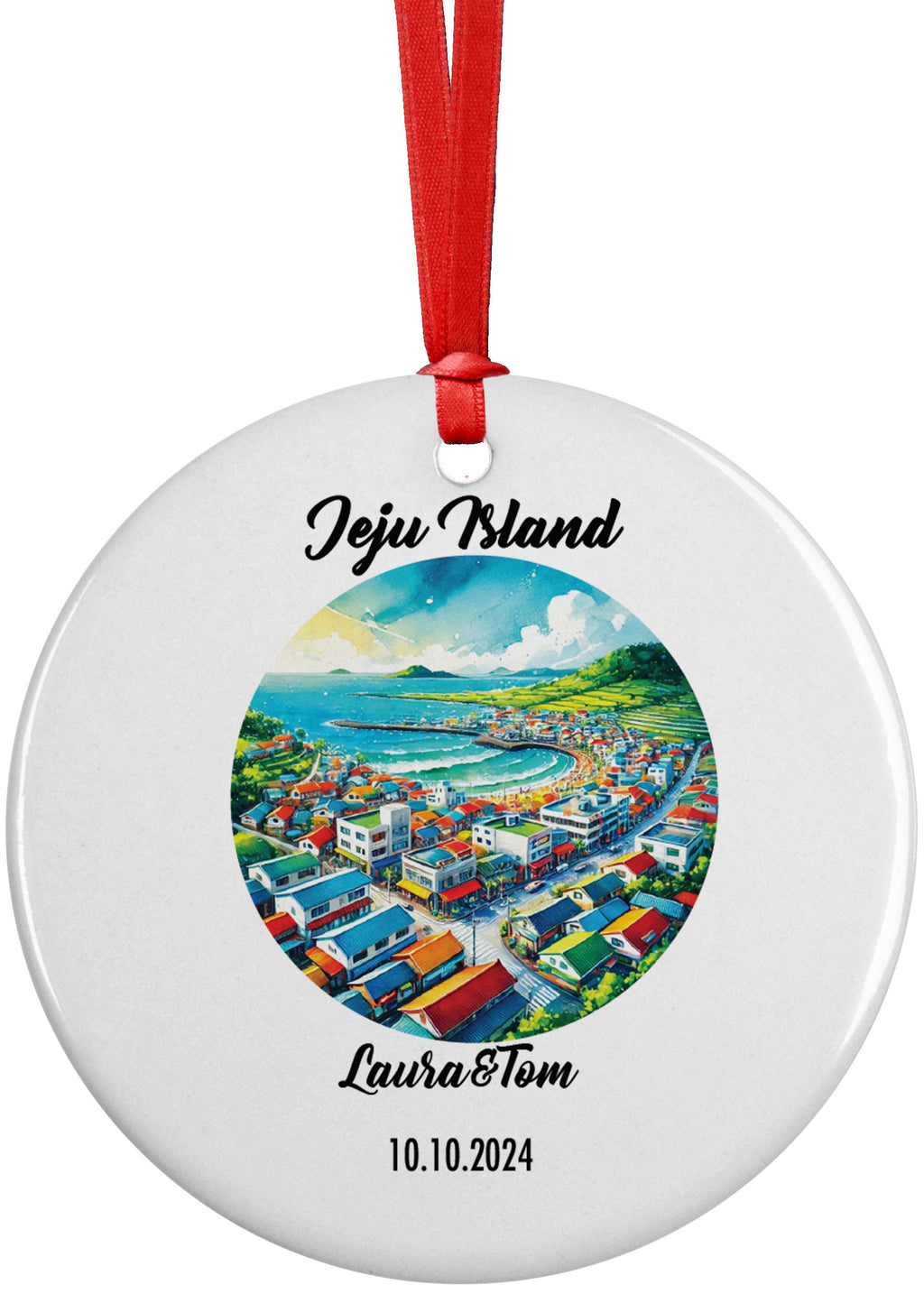 Jeju Island, South Korea, Ornament, Engagement, Married, Travel, Gift for Engaged Couple, Engagement Gift, Trip, Vacation Souvenir