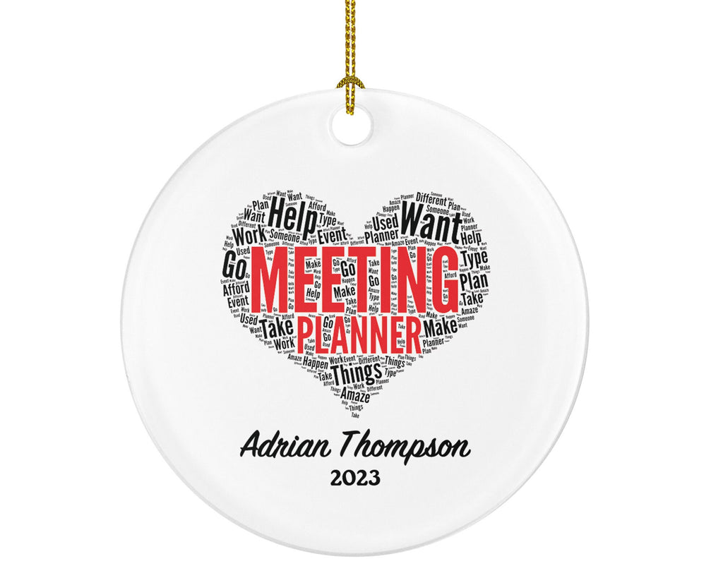 Personalized Meeting Planner Christmas Ornament - Word Art Gift