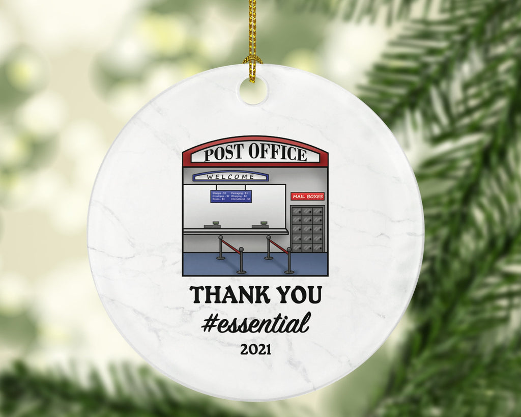 Post Office Mail Carrier Truck Postal Worker Christmas Ornament Personalized - Mailman Appreciation Gift Thank You Essential Worker Holiday