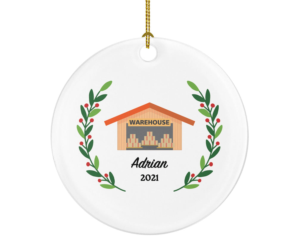 Warehouse Worker Owner Christmas Ornament Personalized - Depot Job Gift for an Scan Barcode Employee Employer Custom