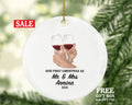 First Christmas as Mr & Mrs Married Couple Christmas Ornament Personalized - Newlywed Mr. and Mrs. Gift - Wine Lover - Custom Family Name