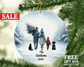 Family of 3 with Dog Cat Pet Christmas Ornament Custom Fur Boy Girl Toddler New Baby Mom Dad Gift Lover Owner Holiday Rescue Breeds