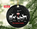 Family of 5 Personalized Christmas Ornament Five Xmas Reindeer Deer Mother Father New Baby Girl Boy Children Kids Wife Husband Name Gift