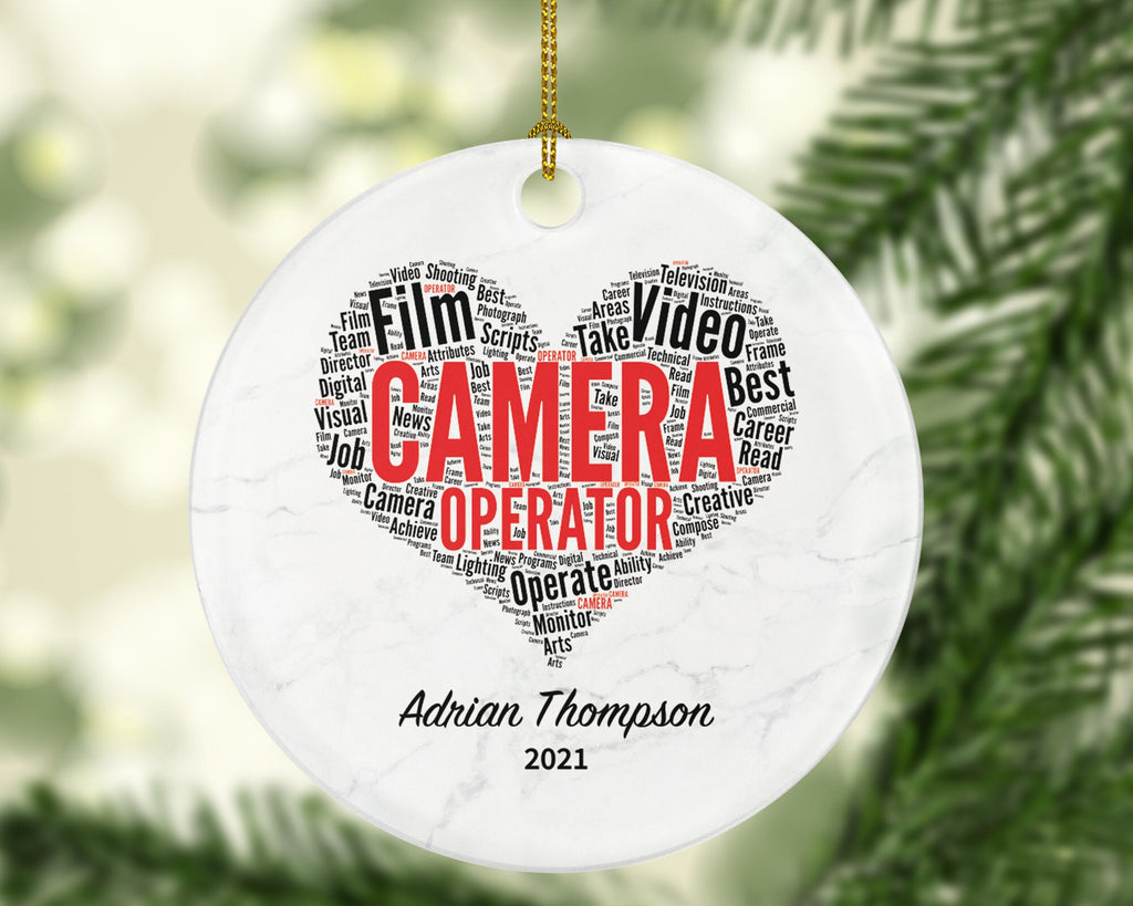 Camera Operator Christmas Ornament Personalized
