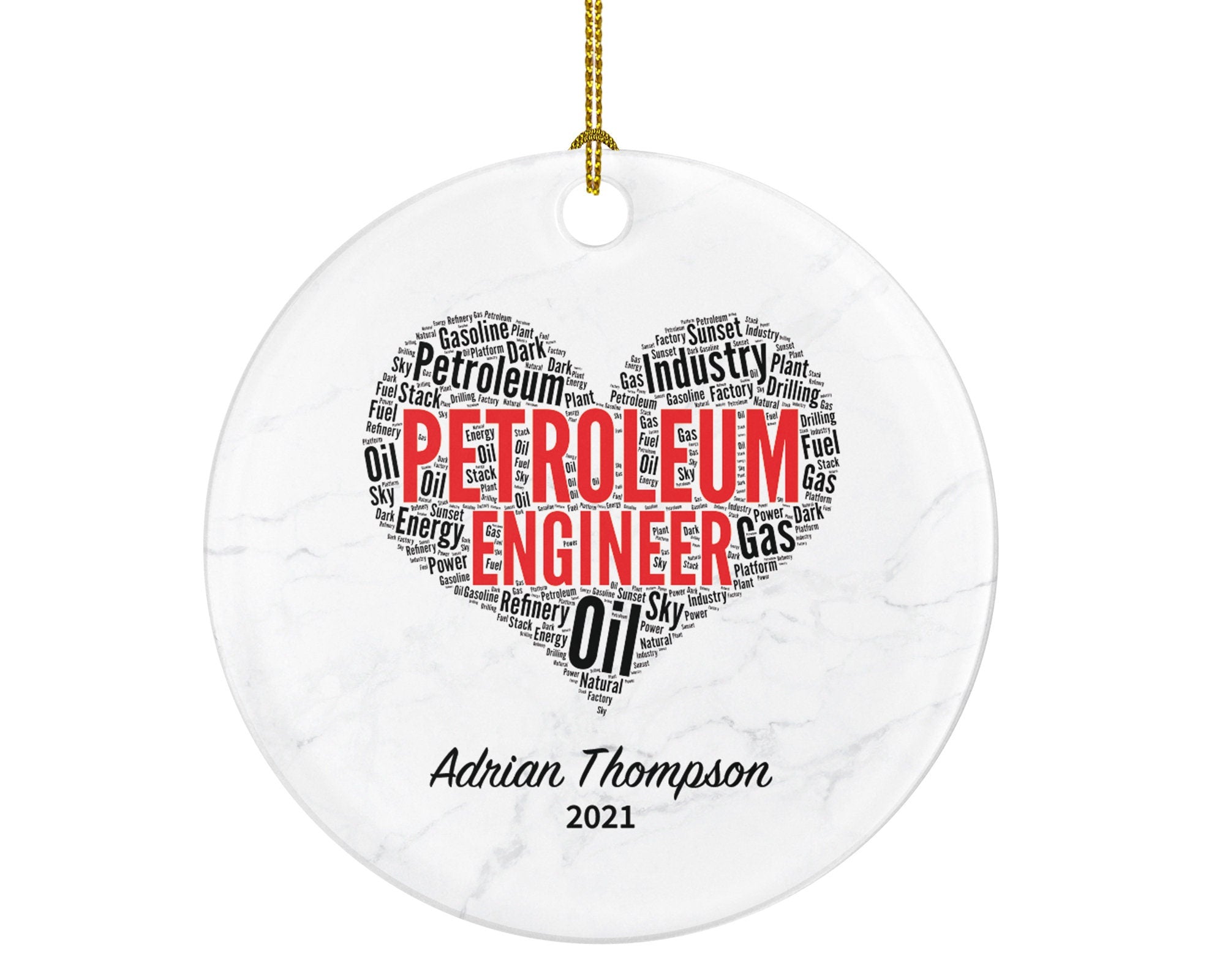 Petroleum Engineer Christmas Ornament Personalized, Petroleum Engineer Custom Gift