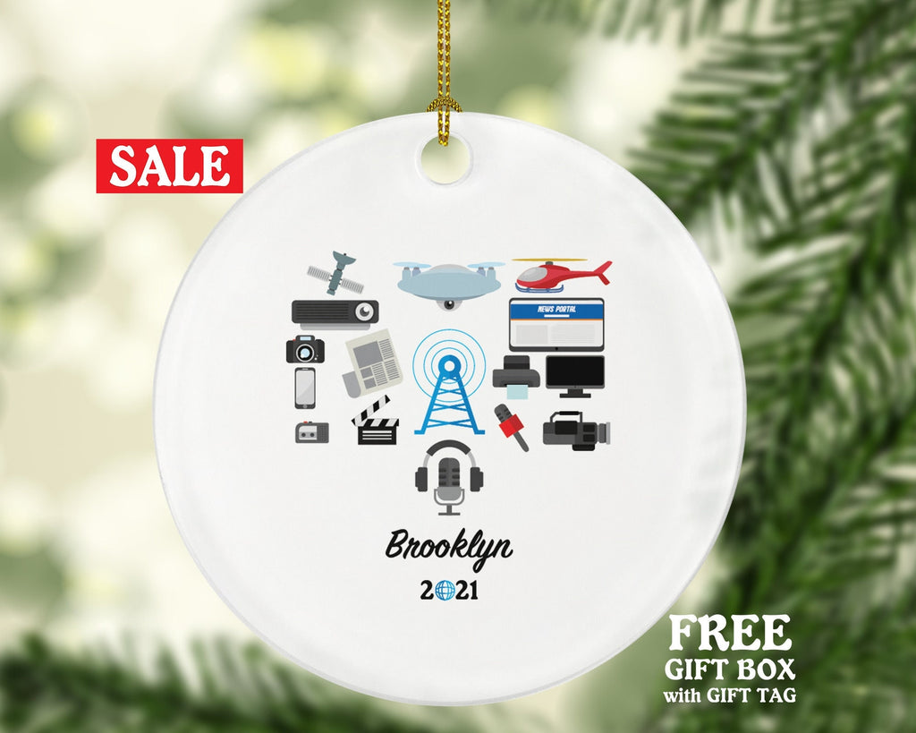 Journalist Christmas OrnamentPersonalized , Journalism Gift, Journalist Reporter Gift