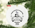 Minimalist Just Married Car Ornament – Personalized Wedding Couple Kissing Ceramic Keepsake – Bride Groom Kissing Line Art Gift 2025