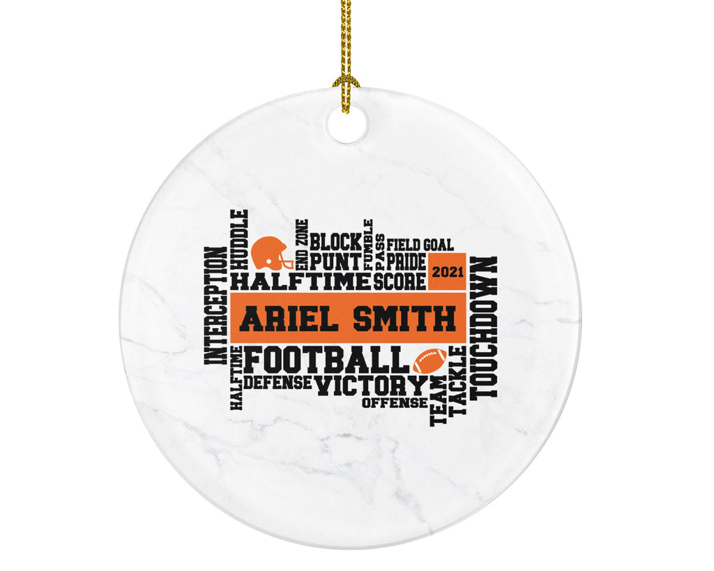 Football Rugby Team Player Gamer Christmas Ornament Personalized - Sports Match Boys Senior Gift Custom Name