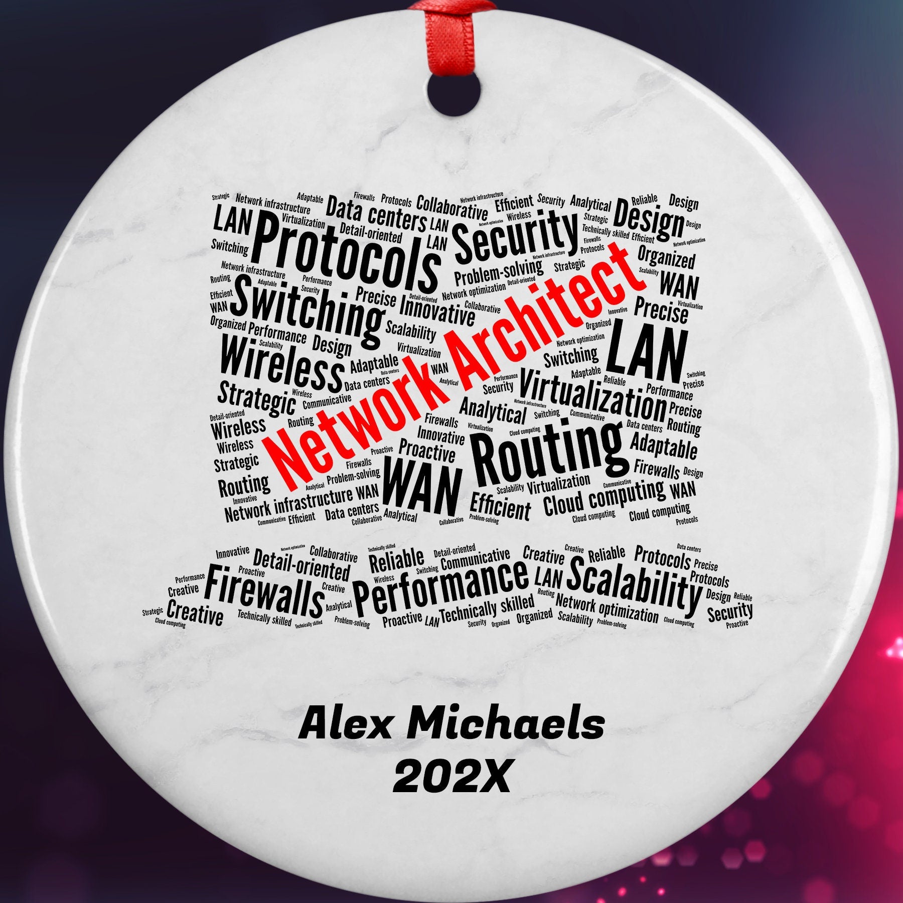 Network Architect Personalized Christmas Ornament
