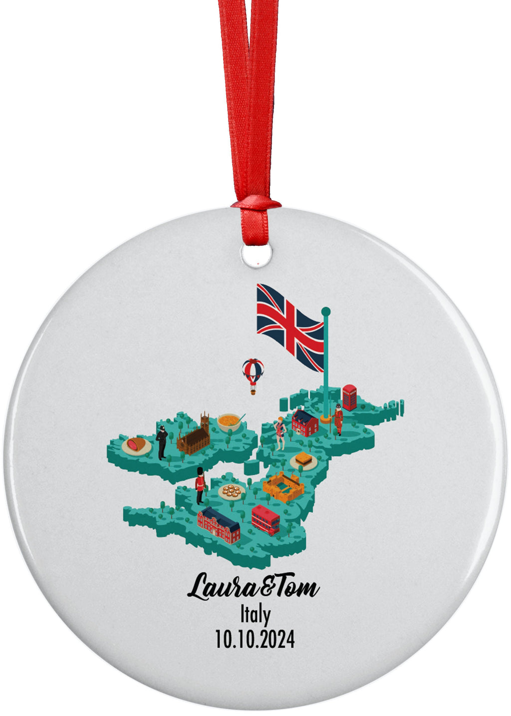UK England Cultural Map, Ornament, Engagement, Married, Travel, Gift for Engaged Couple, Engagement Gift, Trip, Vacation Souvenir