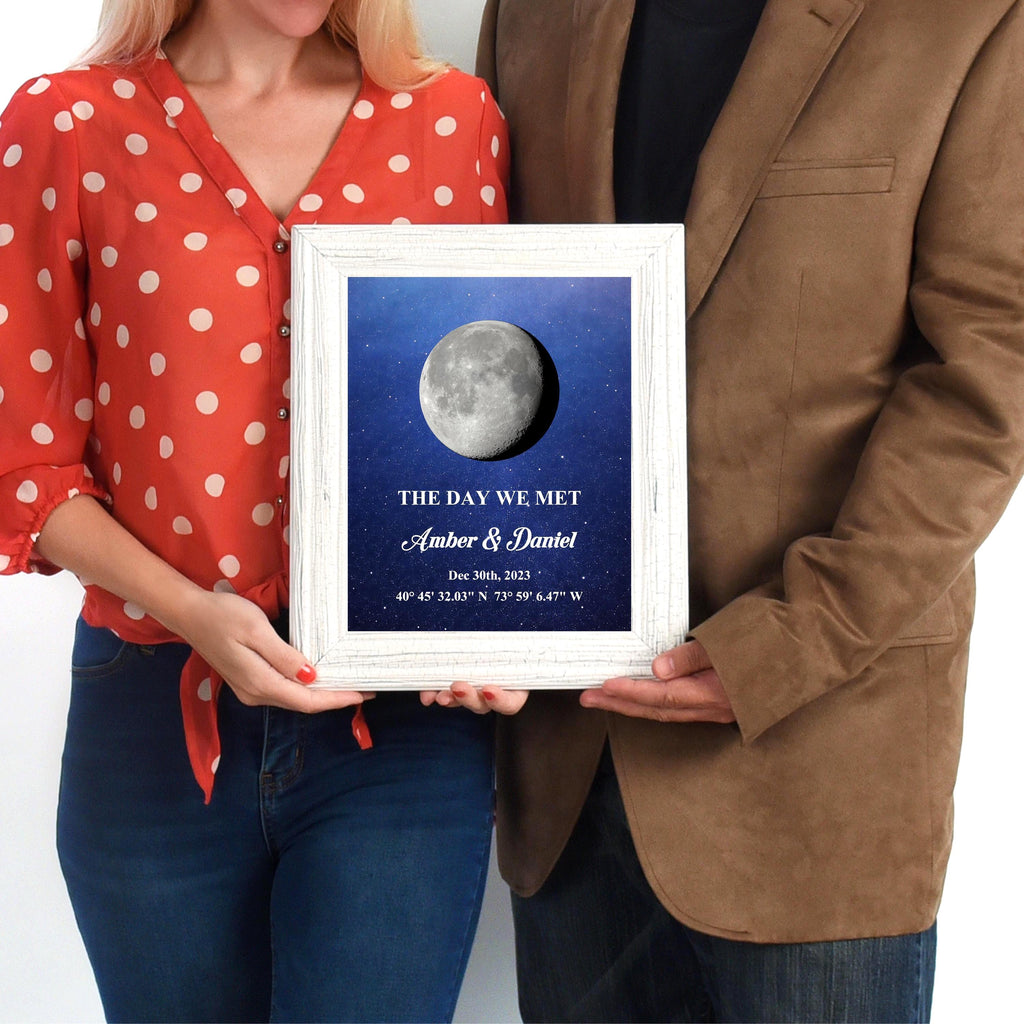 Custom Moon Phase Map with Your Story | Personalized Couple Gift | Romantic Anniversary Keepsake | Aluminum Metal Print