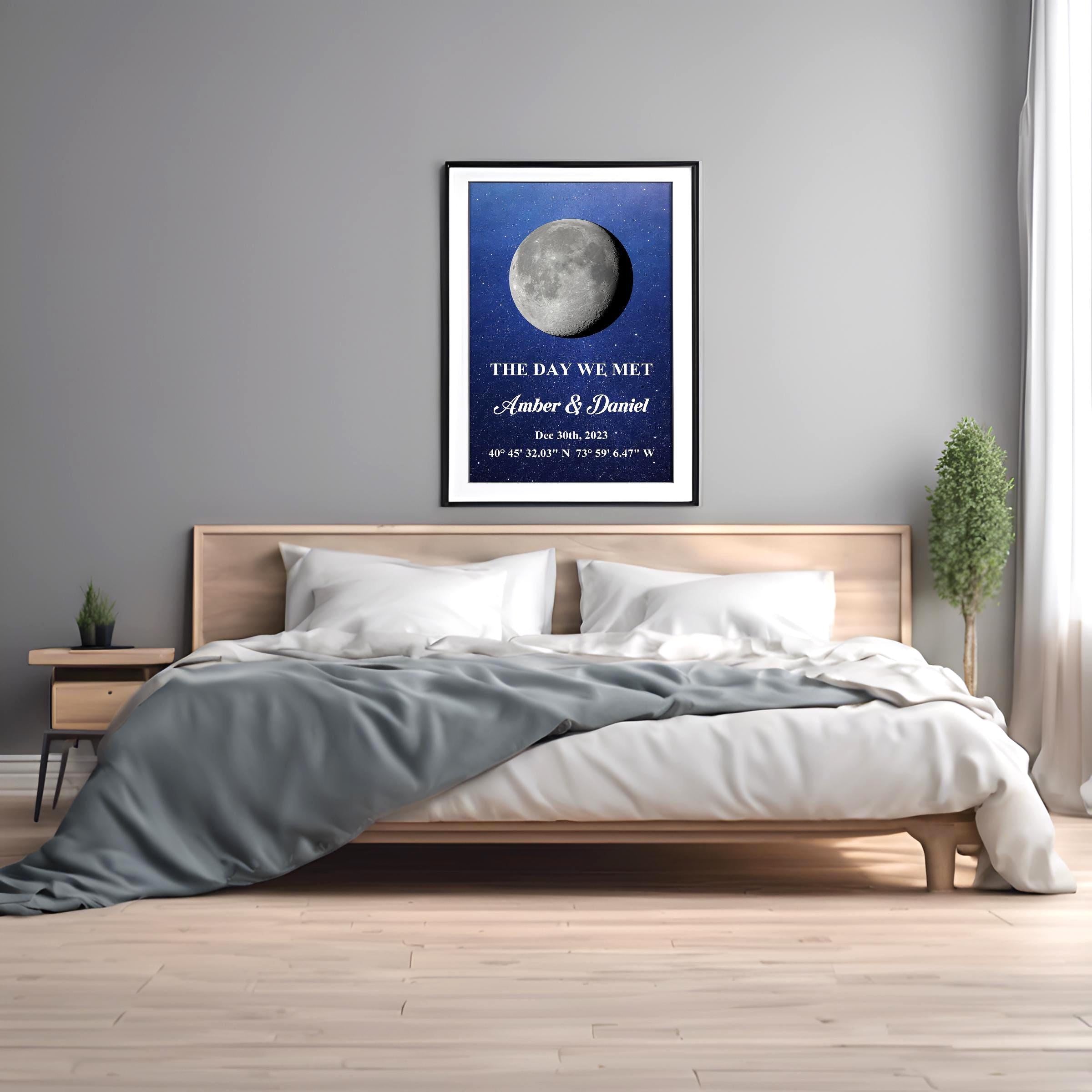 Custom Moon Phase Map with Your Story | Personalized Couple Gift | Romantic Anniversary Keepsake | Aluminum Metal Print